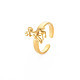 Ионное покрытие (ip) 304 нержавеющая сталь 12 созвездия/знака зодиака открытое манжетное кольцо для женщин RJEW-S405-156G-4