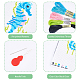 GORGECRAFT 4 Sets 4 Styles Cross Stitch Bookmark Kits DIY Embroidery Bookmark Easy Stamped Embroidery Bookmark for Beginners Youth Adults Sea Horse Penguin Dinosaur Butterfly Patterns DIY-FG0004-07-6