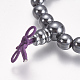 Bracelets extensibles avec perles en hématite synthétiques sans magnétiques BJEW-K183-01-3