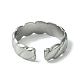 304 anello per polsino aperto scanalato in acciaio inossidabile RJEW-L110-027P-3