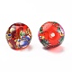 Flower Picture Transparent Glass Round Beads GFB-R004-14mm-M20-2