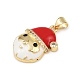 Рождественские латунные эмалевые подвески с микропаве из кубических цирконий KK-B164-01G-02-2