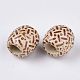 Printed Natural Wood Large Hole Beads WOOD-R251-01H-LF-2