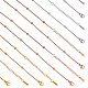 Nbeads 12 Uds. 3 colores 304 collares de cadena satélite de acero inoxidable para hombres y mujeres NJEW-NB0001-15-1