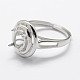 925 Sterling Silver Finger Ring Components STER-F027-64P-2