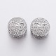 Perles européennes en laiton avec zircone cubique de micro pave OPDL-P001-26-1