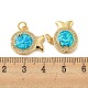 Brass Micro Pave Cubic Zirconia with Synthetic Opal Pendants KK-D096-06C-G-3