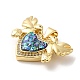 Rack Plating Brass Micro Pave Cubic Zirconia with Synthetic Opal Pendants KK-D088-24G-3
