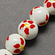 Perles de porcelaine imprimées manuelles PORC-Q200-10mm-8-2
