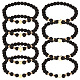 Pandahall Elite 1 Set Bär & Kreuz & Mond & Krone & Herz & Schmetterling Stretch-Armbänder aus Messing mit Perlen BJEW-PH0004-22-1