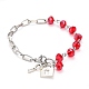 Key & Lock Alloy Charm Bracelets BJEW-JB05349-2