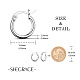Shegrace 925 orecchini a cerchio in argento sterling placcato rodio JE835A-01-4