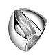 316Lステンレススチールリング  男性の指輪  ステンレス鋼色  サイズ9  19mm RJEW-AA00628-9-1