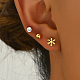 Элегантные комплекты серег-гвоздиков в форме снежинок из нержавеющей стали 201 BX1119-1-3