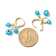 Evil Eye Lampwork Round Beads Dangle Hoop Earrings EJEW-JE04826-04-4