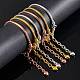 6Pcs 3 Color Brass Snake Chain Bracelets Set for Girl Women BJEW-SZ0001-80-5