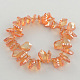 Plated Faceted Leaf Glass Beads EGLA-S100-01-1
