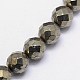 Natural Pyrite Round Beads Strands G-L031-10mm-02-2