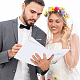 紙の結婚式のゲストブックのメモ帳  結婚式の装飾のため  花の長方形  ホワイト  215x213x15.5mm AJEW-WH0348-156-5