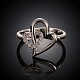 Coeur de strass de cristal d'alliage avec des anneaux de doigt de bande large de coeur pour la Saint-Valentin RJEW-JL047-02-1