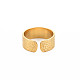 Ионное покрытие (ip) 304 плоское кольцо из нержавеющей стали со словом love открытое манжетное кольцо для женщин RJEW-S405-205G-2