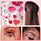 16 шт. 16 стиля наклейки из акриловых страз в виде лица и сердца&nbsp;AJEW-SP0001-94-5