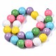 Halloween Spray Painted Natural Wood Beads Strands WOOD-S053-55A-2