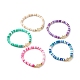 Polymer-Ton-Heishi-Perlen-Stretch-Armband für Frauen BJEW-JB07207-1