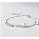 Rhodium Plated 925 Sterling Silver Word Love Link Bracelet with Heart Charms for Lovers JB766A-01-1