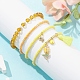 4 pièces 4 styles mauvais œil thème de la saint-valentin alliage émail et polycoton (polyester coton) gland bracelets à breloques ensemble BJEW-JB09618-04-2