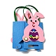 不織布イースターウサギのキャンディバッグ  ハンドル付き  子供男の子女の子のためのギフトバッグパーティーの好意  ピンク  19.5x12x6.3cm ABAG-P010-A02-2
