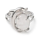 Natural Quartz Crystale Oval with Dolphin Adjustable Ring G-Z031-01P-21-3