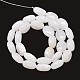 Jade blanco natural de hebras de perlas ovaladas G-L290-04-2