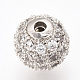 Perles de zircone cubique micro pave en Laiton X-ZIRC-Q013-10mm-142P-3