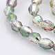 Half Rainbow Plated Glass Faceted Rice Beads Strands GLAA-A030A-HR01-1