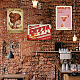 SUPERDANT Homemade Pizza Tin Sign Fast Food Tin Sign Vintage Metal Signs Tin Funny Wall Art Painting Iron Decor for Pizza Shop Fast Food Festaurant Outdoor Wooden fence decoration AJEW-WH0189-070-6