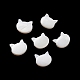 天然淡水シェルビーズ  猫の頭の形  ホワイト  9x10x3mm  穴：0.8mm SHEL-H003-04-2