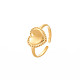 Ионное покрытие (ip) 304 кольцо из нержавеющей стали с открытым сердцем для женщин RJEW-S405-219G-3