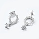 925 Sterling Silver Pendant Bails and Ear Stud Components Sets STER-O025-26P-3
