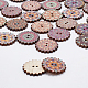 Gorgecraft 150Pcs 6Pcs 2-Hole Printed Wooden Buttons WOOD-GF0001-71-4