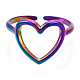 304 anillos de acero inoxidable con forma de corazón hueco. RJEW-N038-122M-3