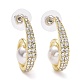 Boucles d'oreilles spirale avec perles d'imitation EJEW-C006-03-1