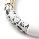 Bracciale elasticizzato con perline in tubo curvo acrilico per donna BJEW-JB08437-01-4