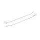 Lunga catena con orecchini pendenti con perle di plastica EJEW-A067-11P-3