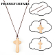 Украшения из подвесок в виде деревянного креста WOOD-WH0034-55B-5