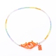 Collares con cuentas de vidrio electrochapado personalizado arcoíris NJEW-JN03410-01-1