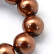 Backen gemalt pearlized Glasperlen runden Perle Stränge X-HY-Q330-8mm-30-3