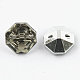 2-Hoyo botones de octágono de acrílico Diamante de imitación de Taiwán BUTT-F016-25mm-19-2