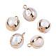 Ciondoli di perle keshi con perla barocca naturale placcata PEAR-N021-12-2