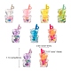 35本7色透明レジンペンダント  模造ドリンク  クマの瓶  ミックスカラー  28x14x13mm  穴：1.8mm  5個/カラー RESI-CJ0002-10-2
